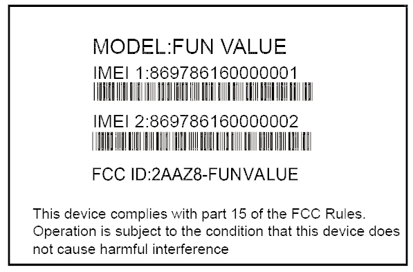 FCC ID 2AAZ8-FUNVALUE ID Label Location Info