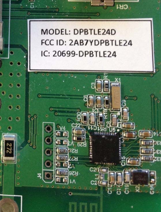 FCC ID 2AB7YDPBTLE24 ID Label Location Info