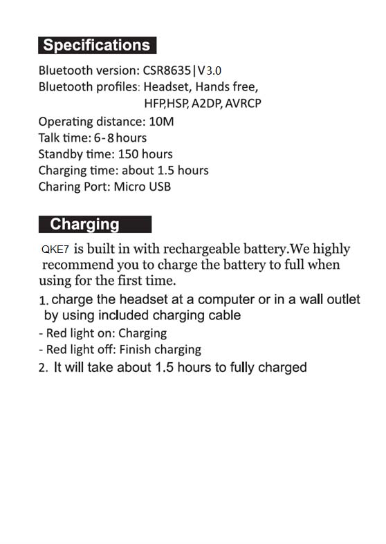 FCC ID 2AC9N-QKE7 Users Manual