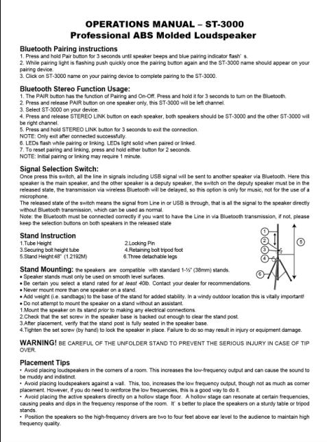 FCC ID 2ACF2ST-3000 Users Manual