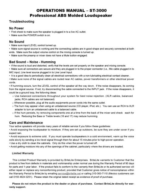 FCC ID 2ACF2ST-3000 Users Manual