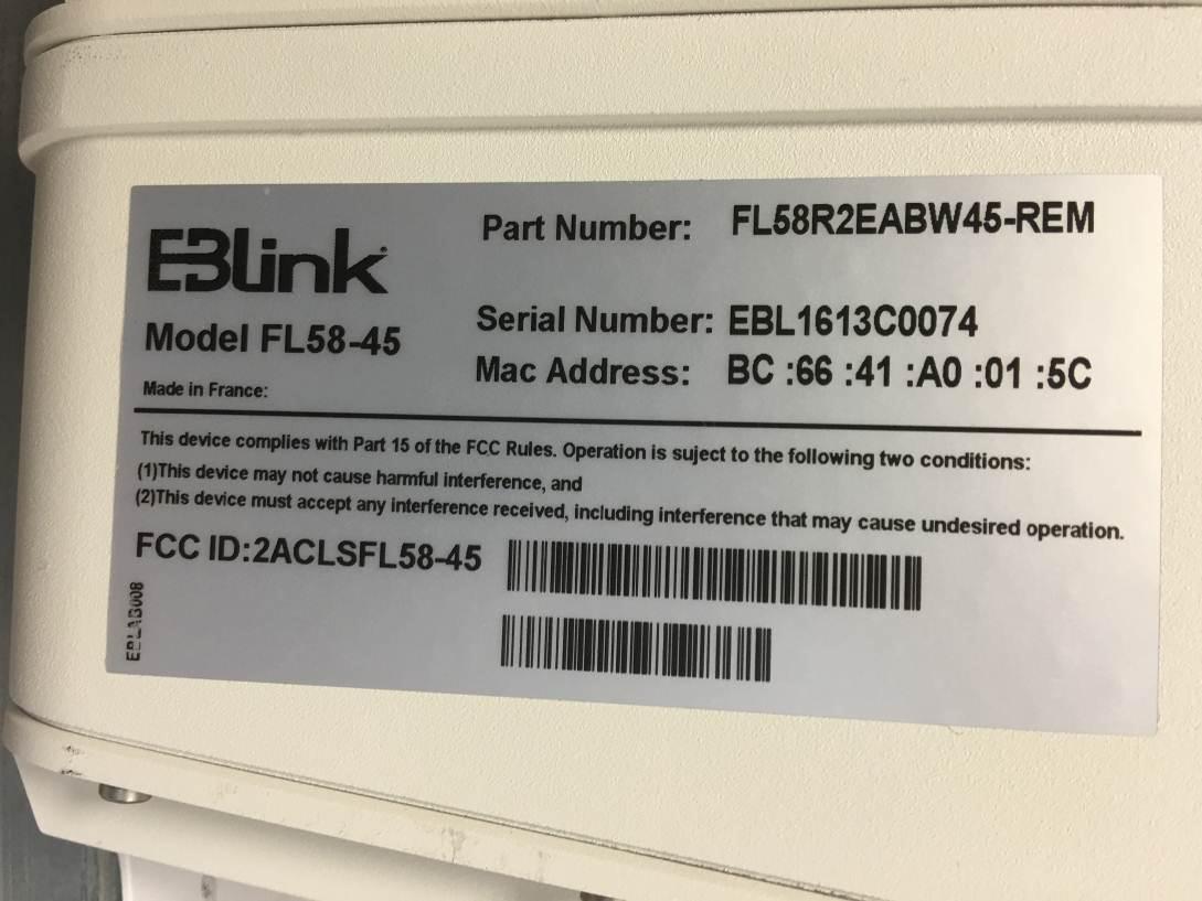 FCC ID 2ACLSFL58-45 ID Label Location Info