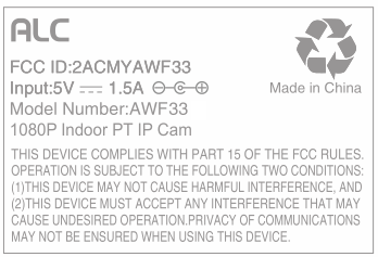 FCC ID 2ACMYAWF33 ID Label Location Info