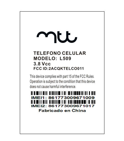 FCC ID 2ACQKTELCO011 ID Label Location Info