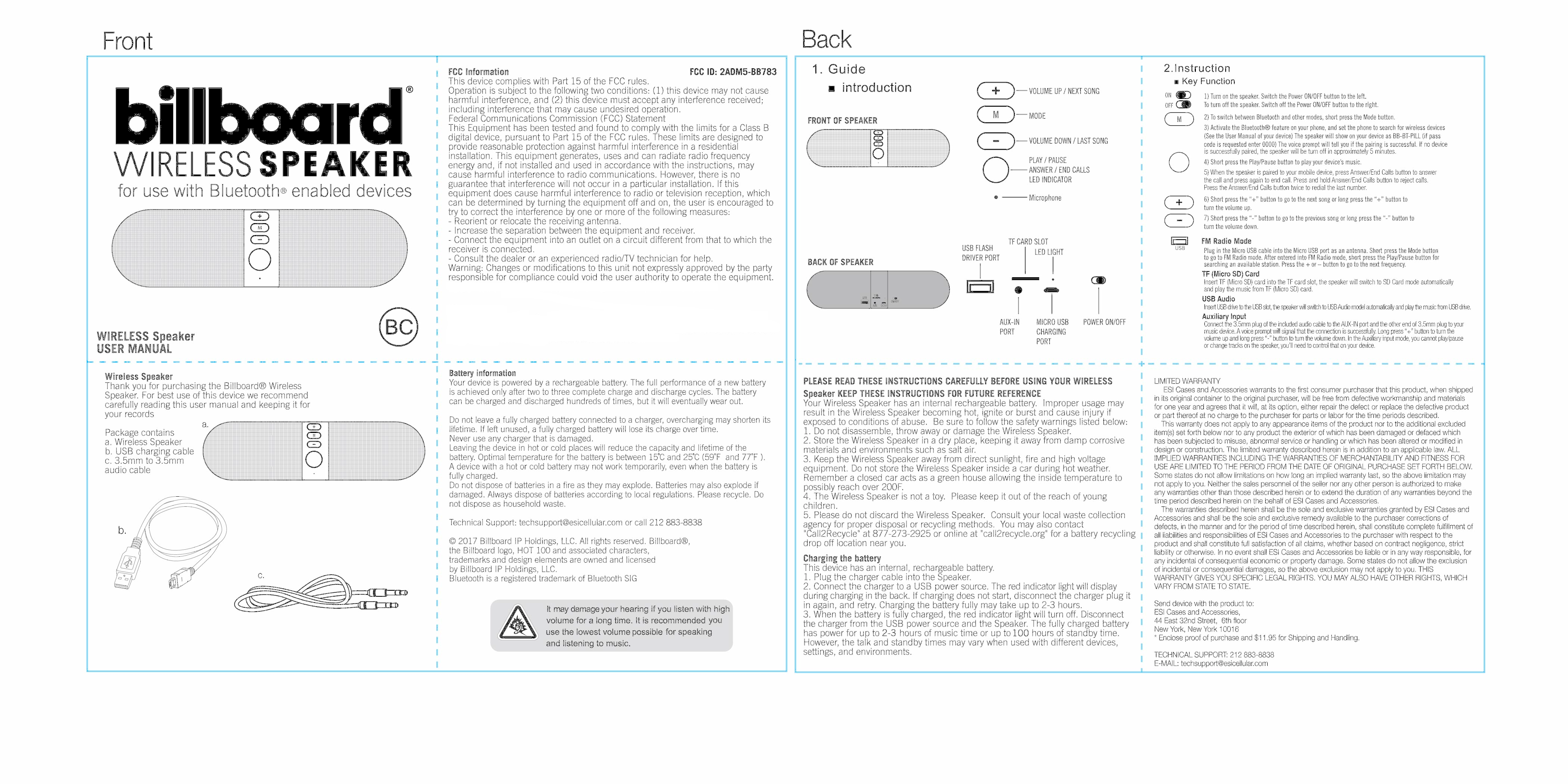 FCC ID 2ADM5-BB783 Users Manual