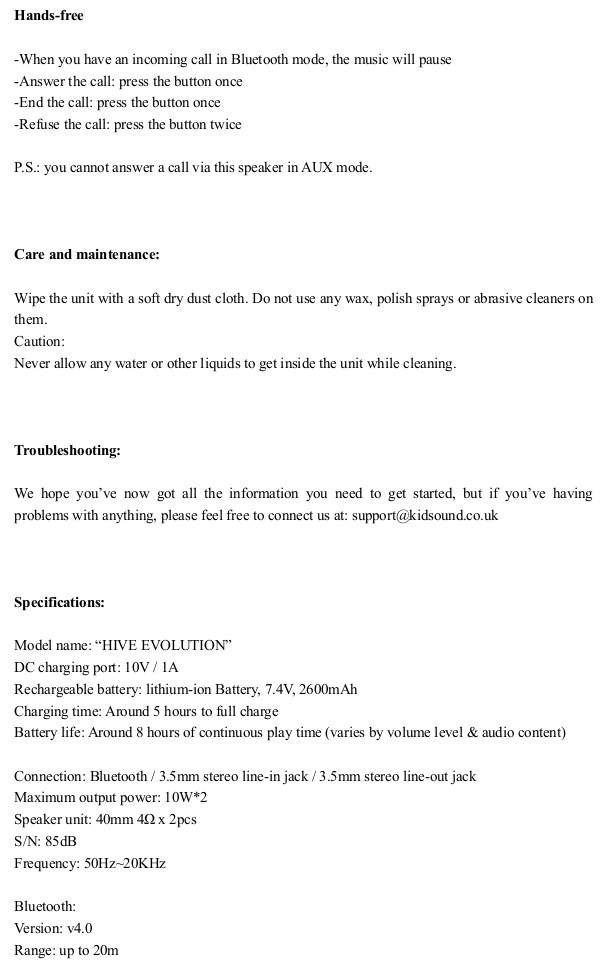 FCC ID 2ADRB-HIVE Users Manual