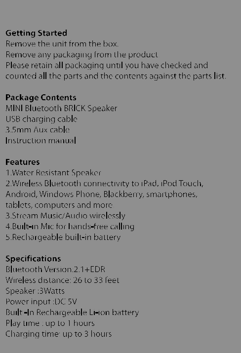 FCC ID 2ADXM15084BT Users Manual
