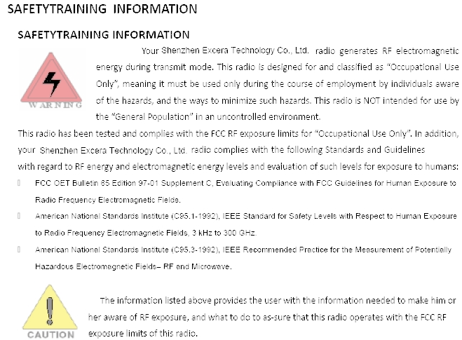 FCC ID 2AE6CEP3620VHF Users Manual