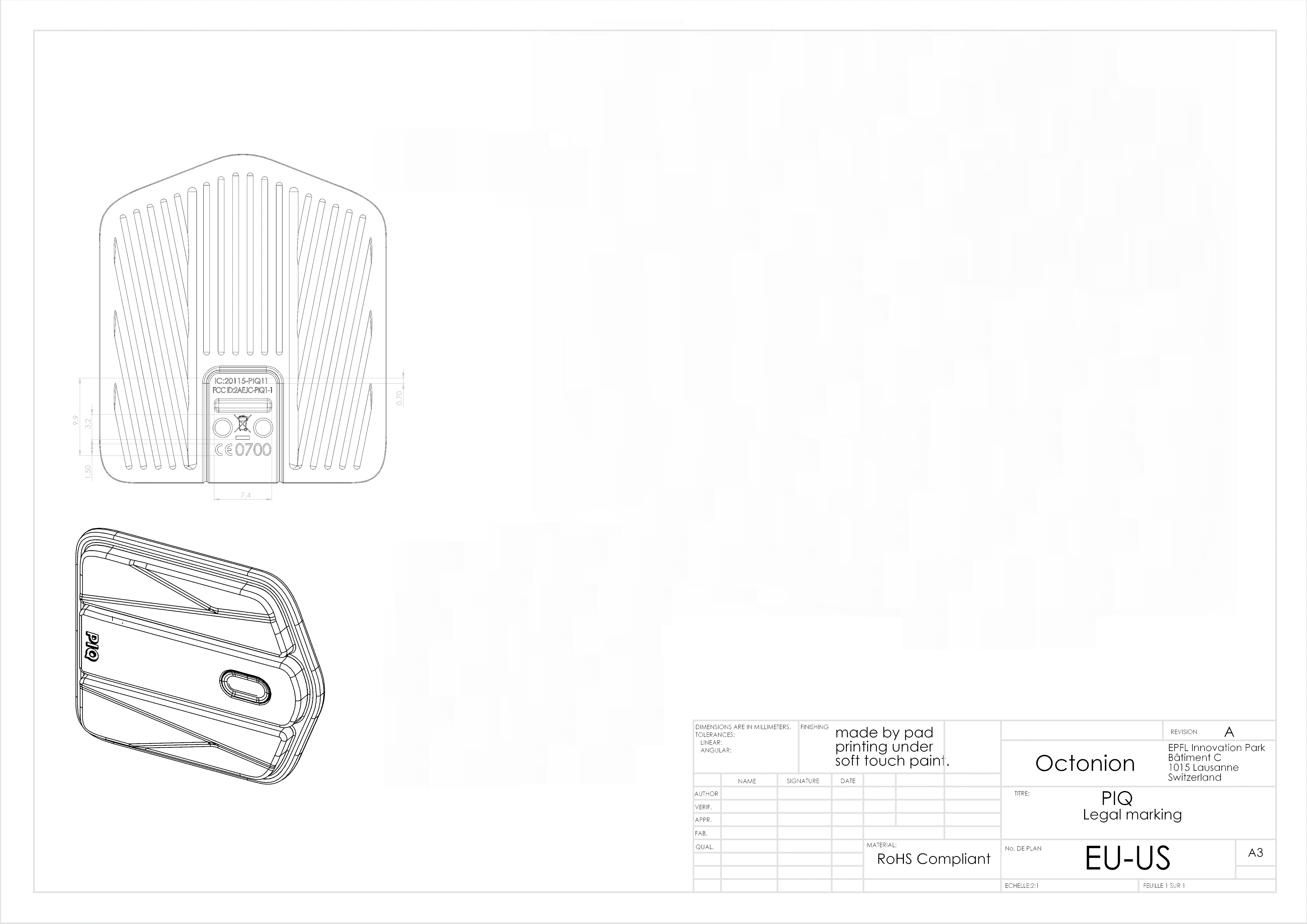 FCC ID 2AEJC-PIQ1-1 ID Label Location Info