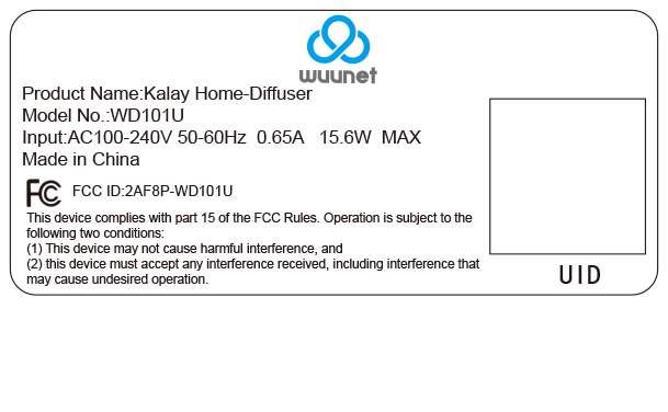 FCC ID 2AF8P-WD101U ID Label Location Info