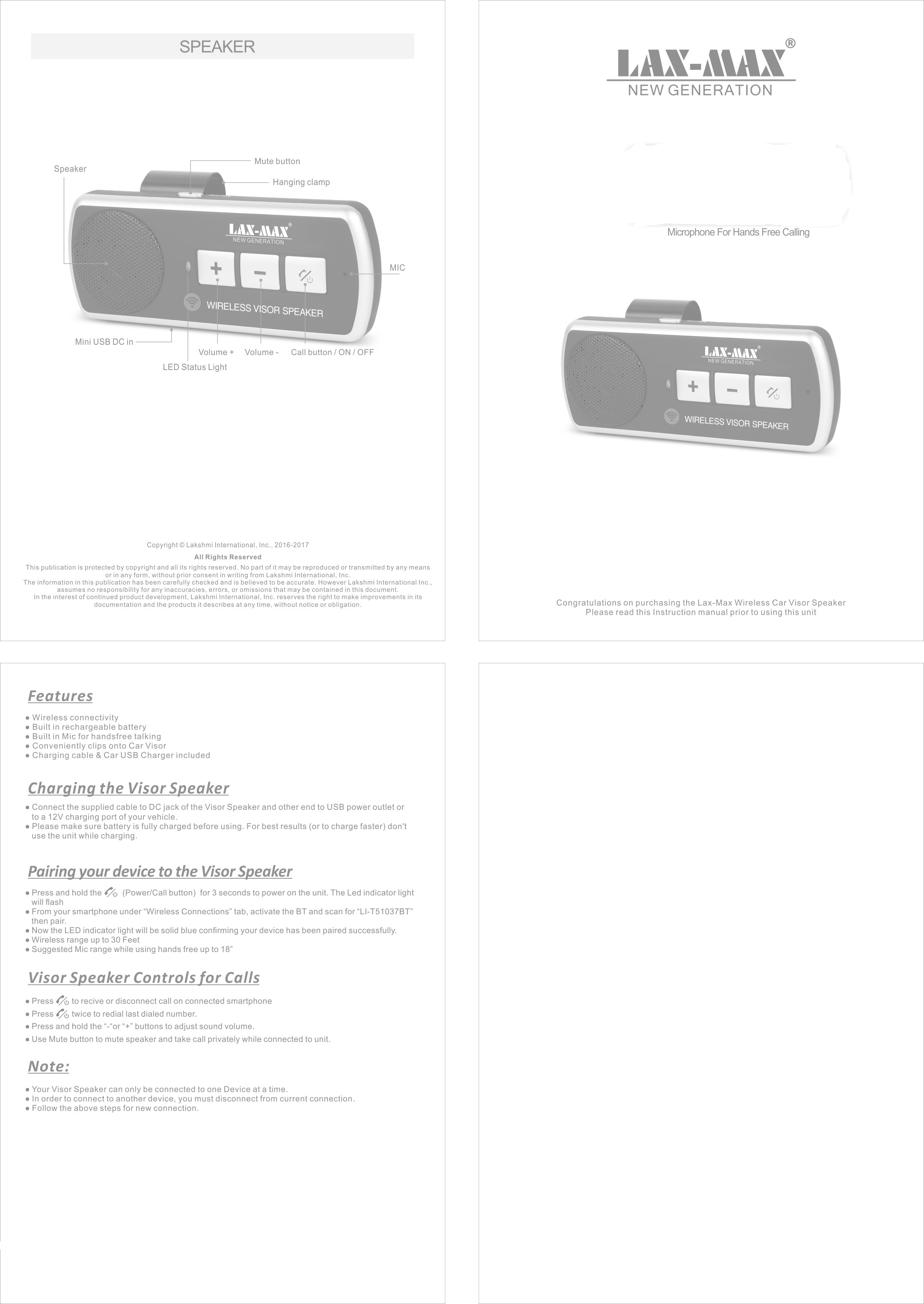 FCC ID 2AFBHSP819 Users Manual