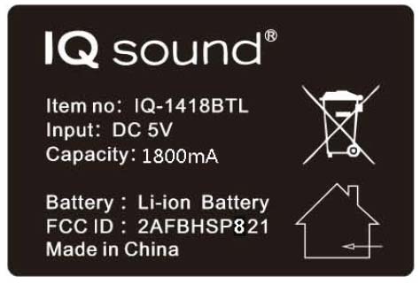 FCC ID 2AFBHSP821 ID Label Location Info