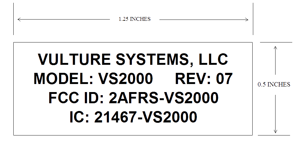 FCC ID 2AFRS-VS2000 ID Label Location Info