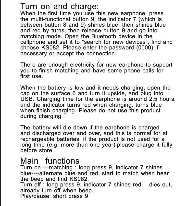 FCC ID 2AGRT-KS082 Users Manual