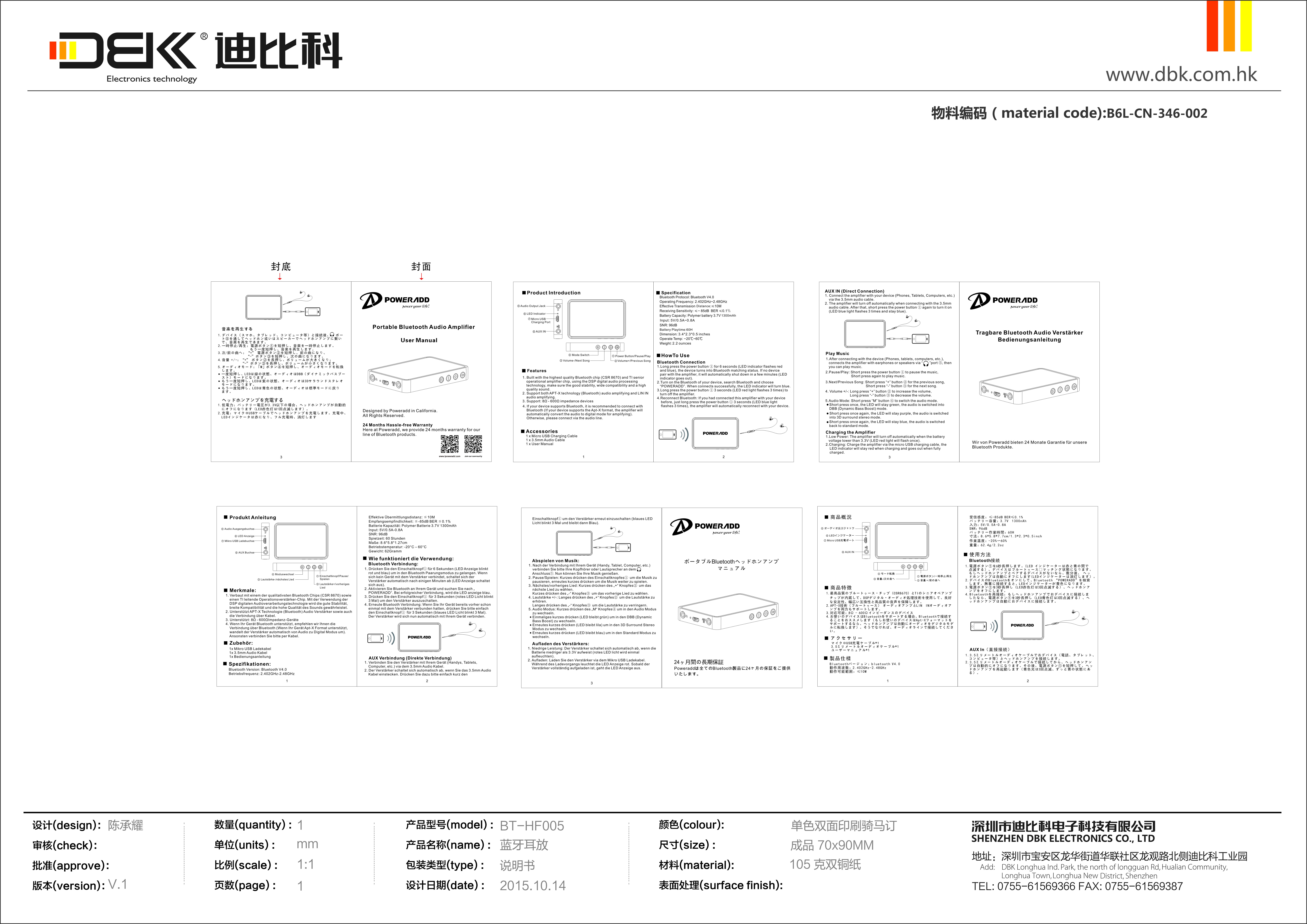 FCC ID 2AGSA-BTHF005 Users Manual