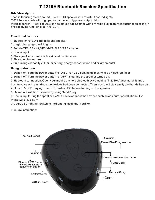 FCC ID 2AGZP2219 Users Manual
