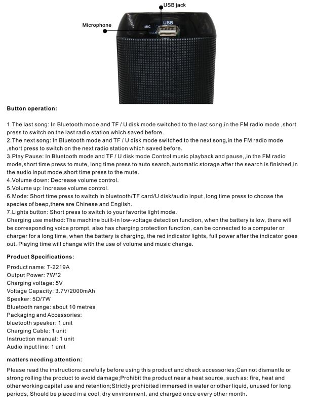 FCC ID 2AGZP2219 Users Manual
