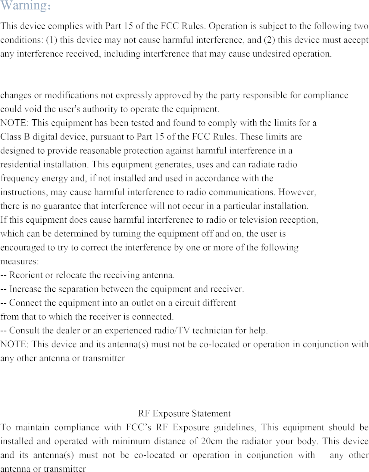 FCC ID 2AHTO-FOCUS Users Manual