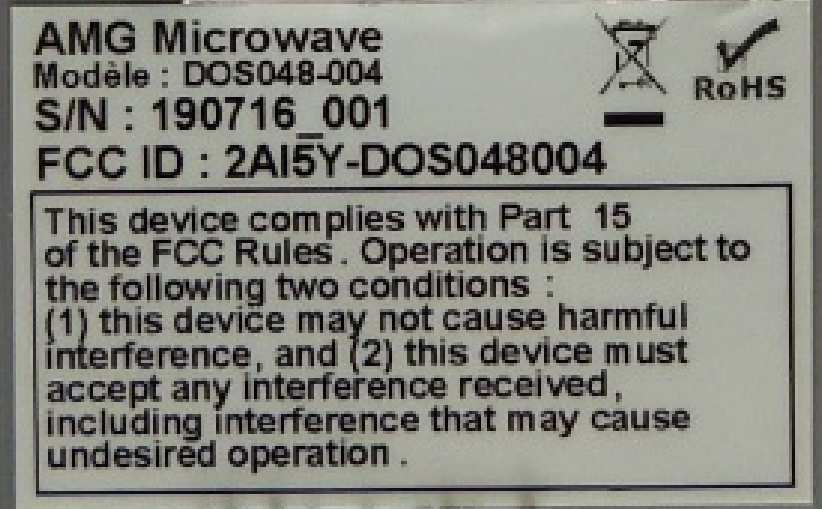 FCC ID 2AI5Y-DOS048004 ID Label Location Info