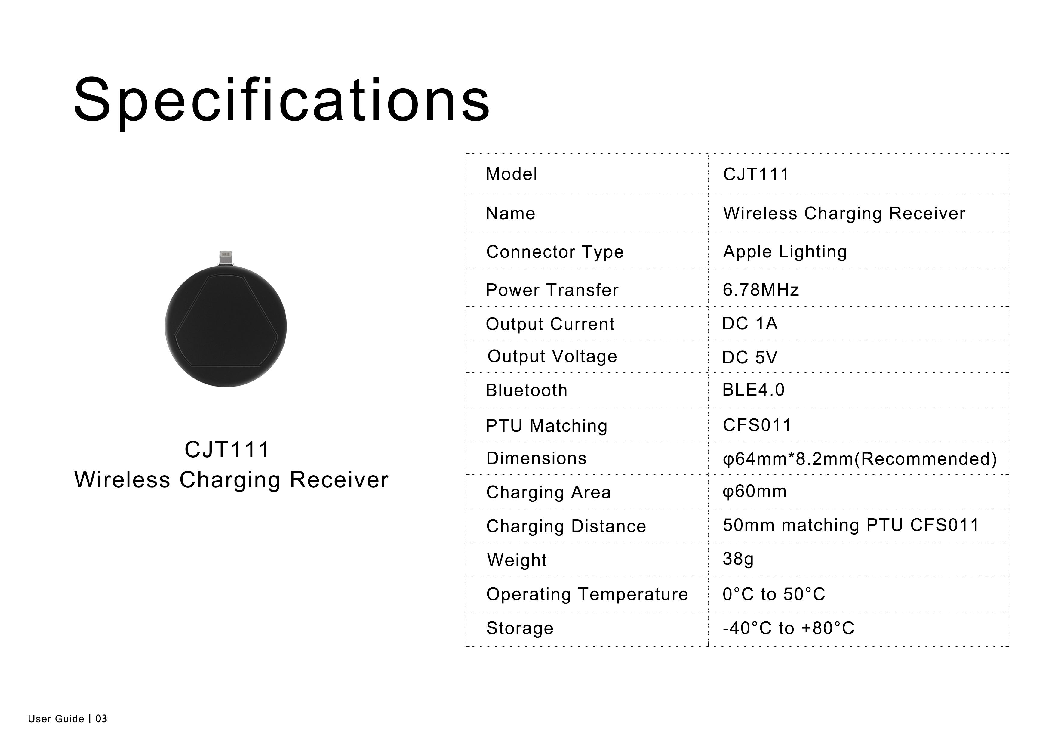 FCC ID 2AI98-CJT111 Users Manual