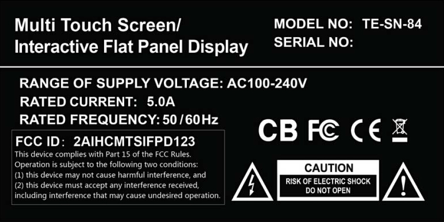FCC ID 2AIHCMTSIFPD123 ID Label Location Info