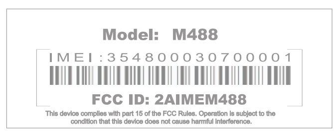 FCC ID 2AIMEM488 ID Label Location Info
