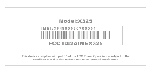 FCC ID 2AIMEX325 ID Label Location Info