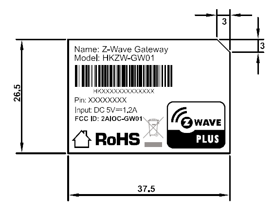 FCC ID 2AIOC-GW01 ID Label Location Info