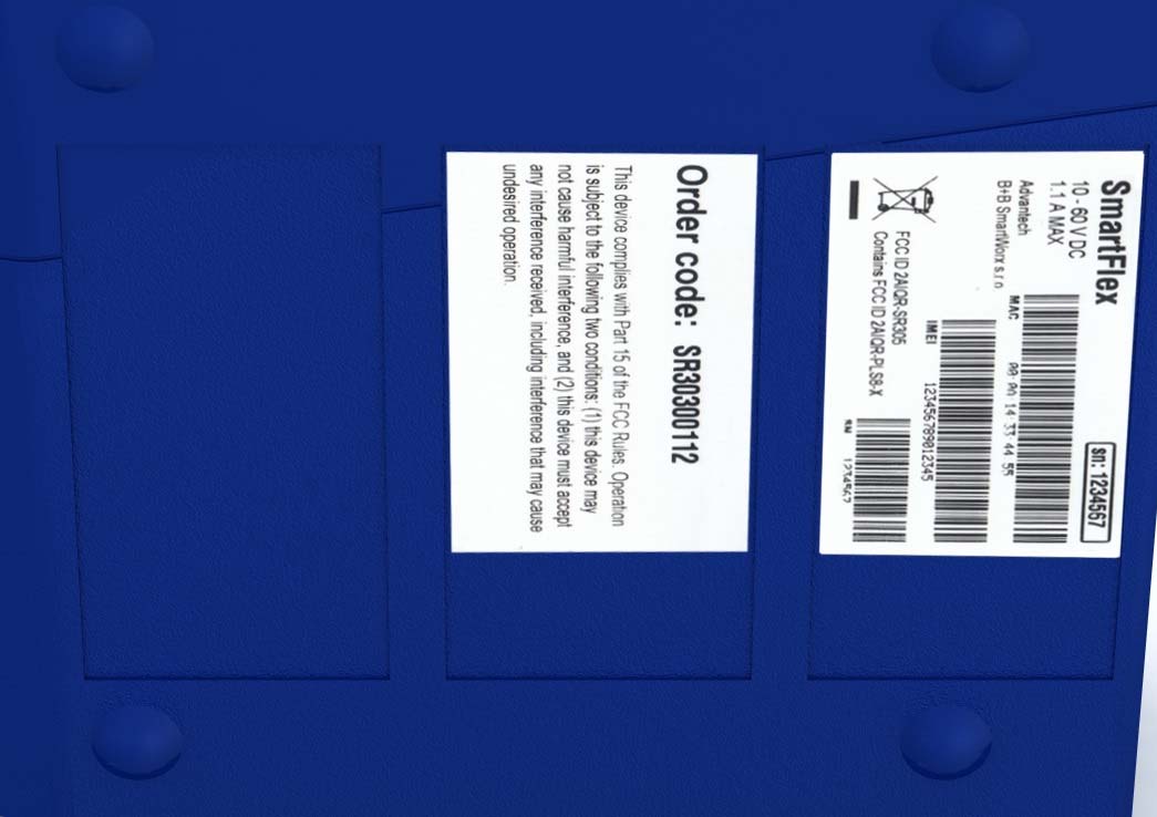 FCC ID 2AIQR-SR305 ID Label Location Info