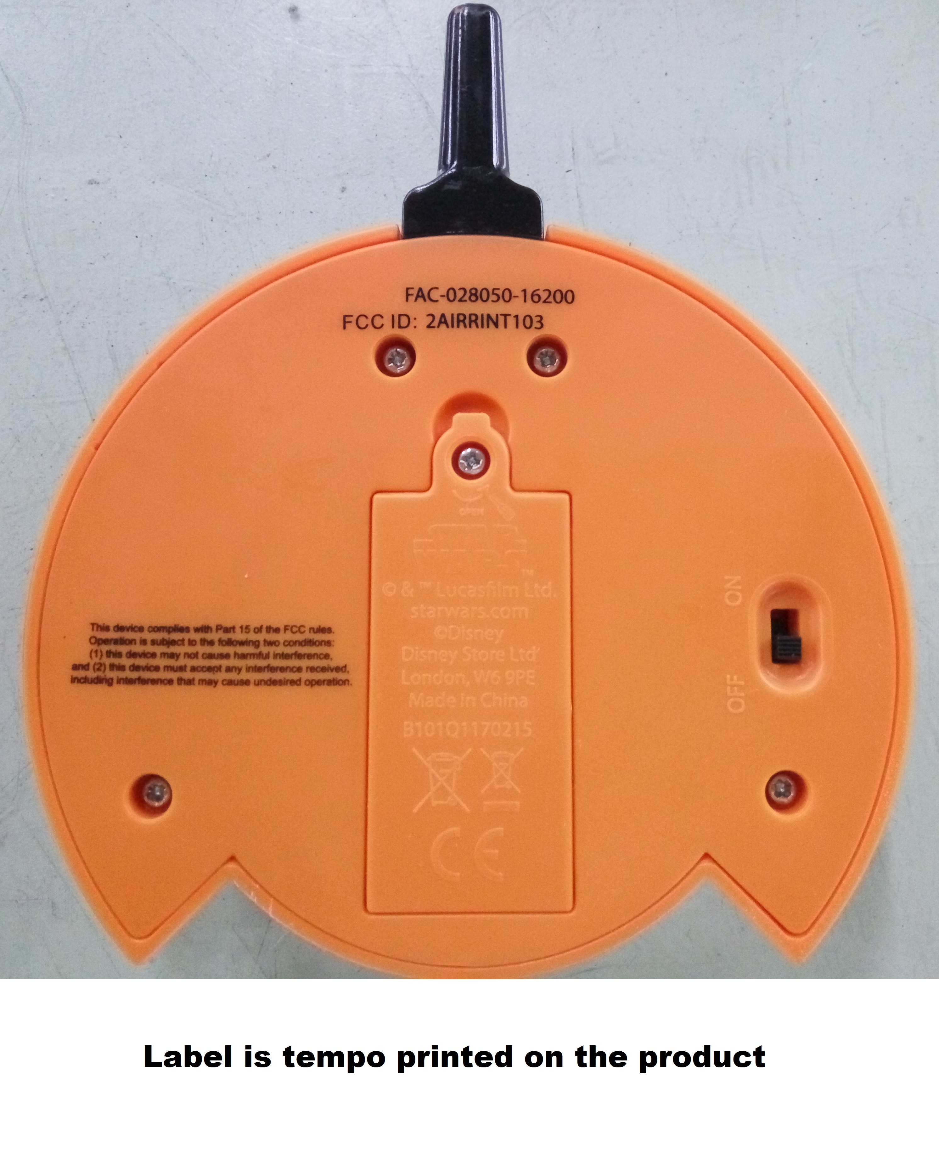 FCC ID 2AIRRINT103 ID Label Location Info