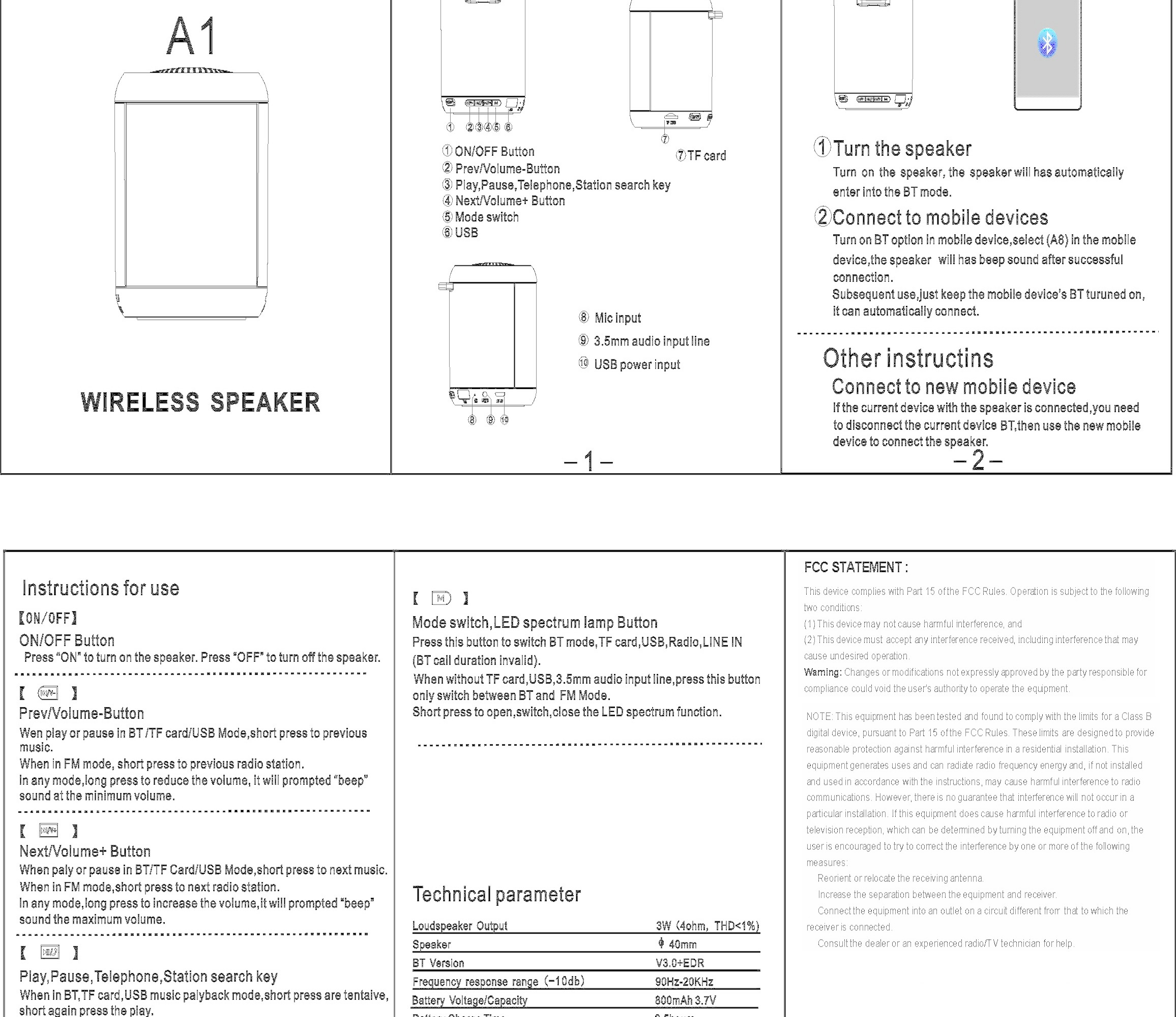 FCC ID 2AJL7-A1 Users Manual
