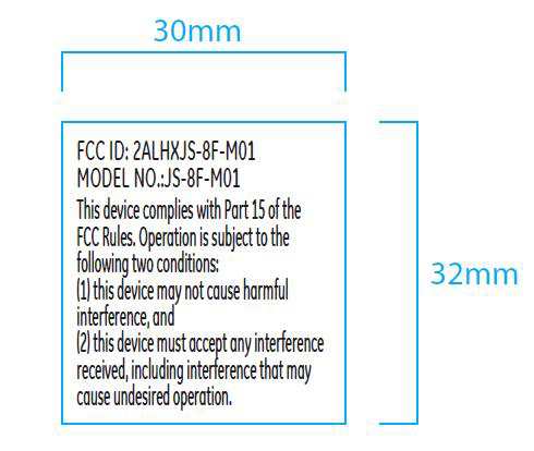 FCC ID 2ALHXJS-8F-M01 ID Label Location Info