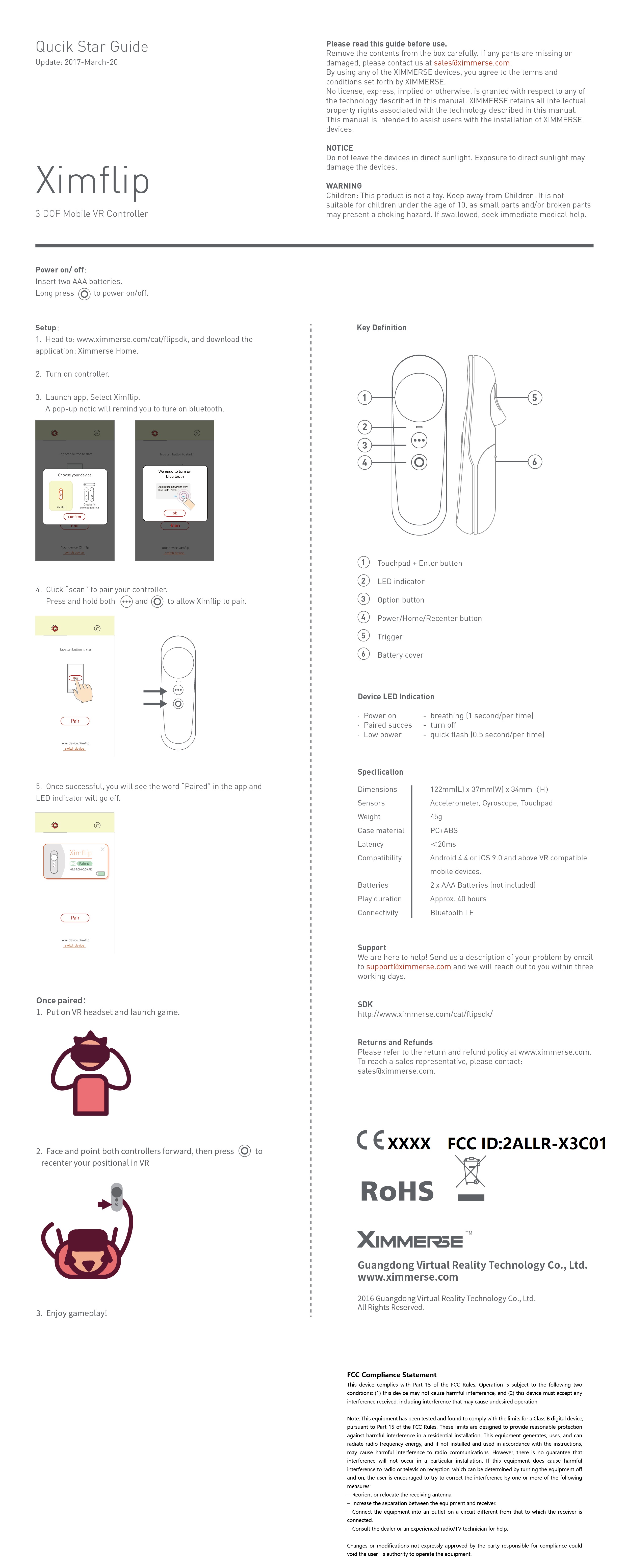 FCC ID 2ALLR-X3C01 Users Manual