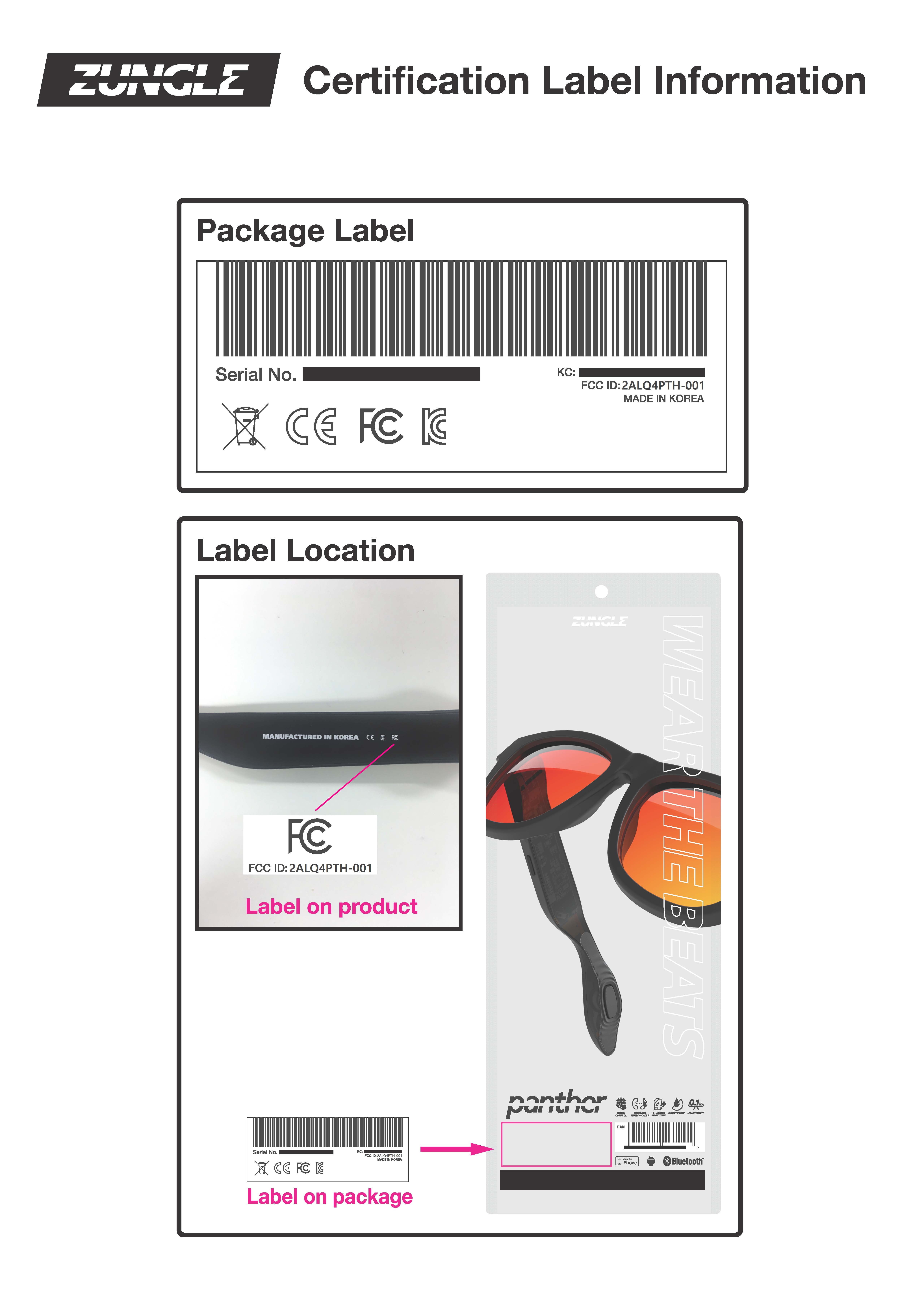 FCC ID 2ALQ4PTH-001 ID Label Location Info