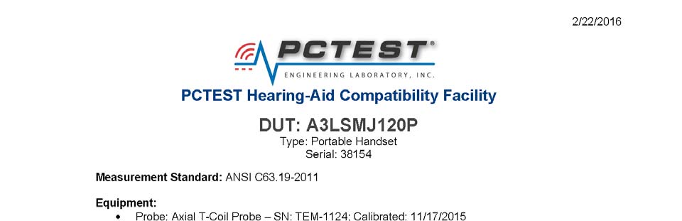 FCC ID A3LSMJ120P Test Report