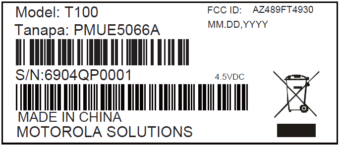 FCC ID AZ489FT4930 ID Label Location Info