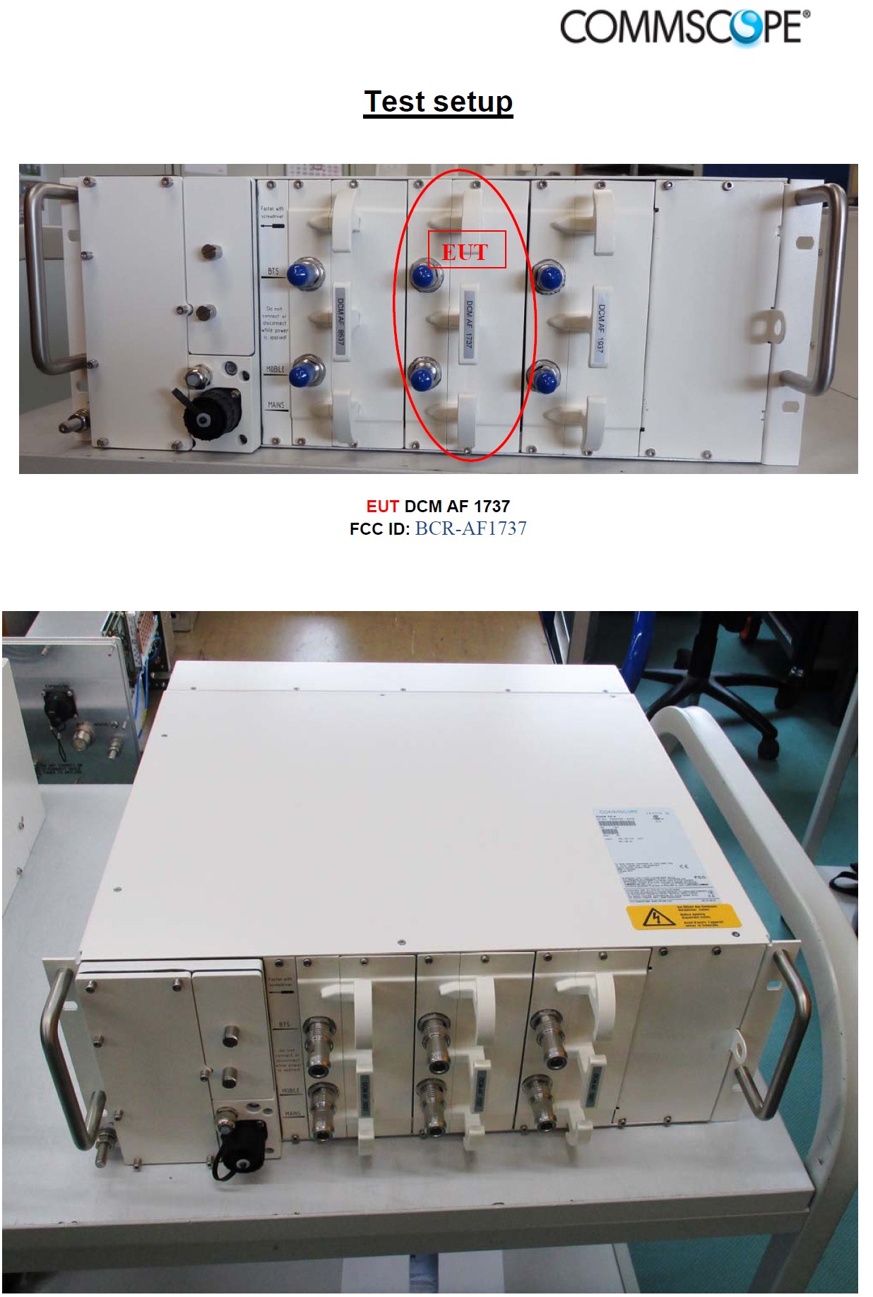 FCC ID BCR-AF1737 Test Setup Photos