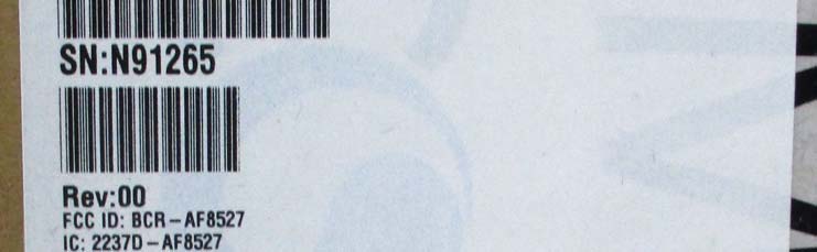FCC ID BCR-AF8527 ID Label Location Info