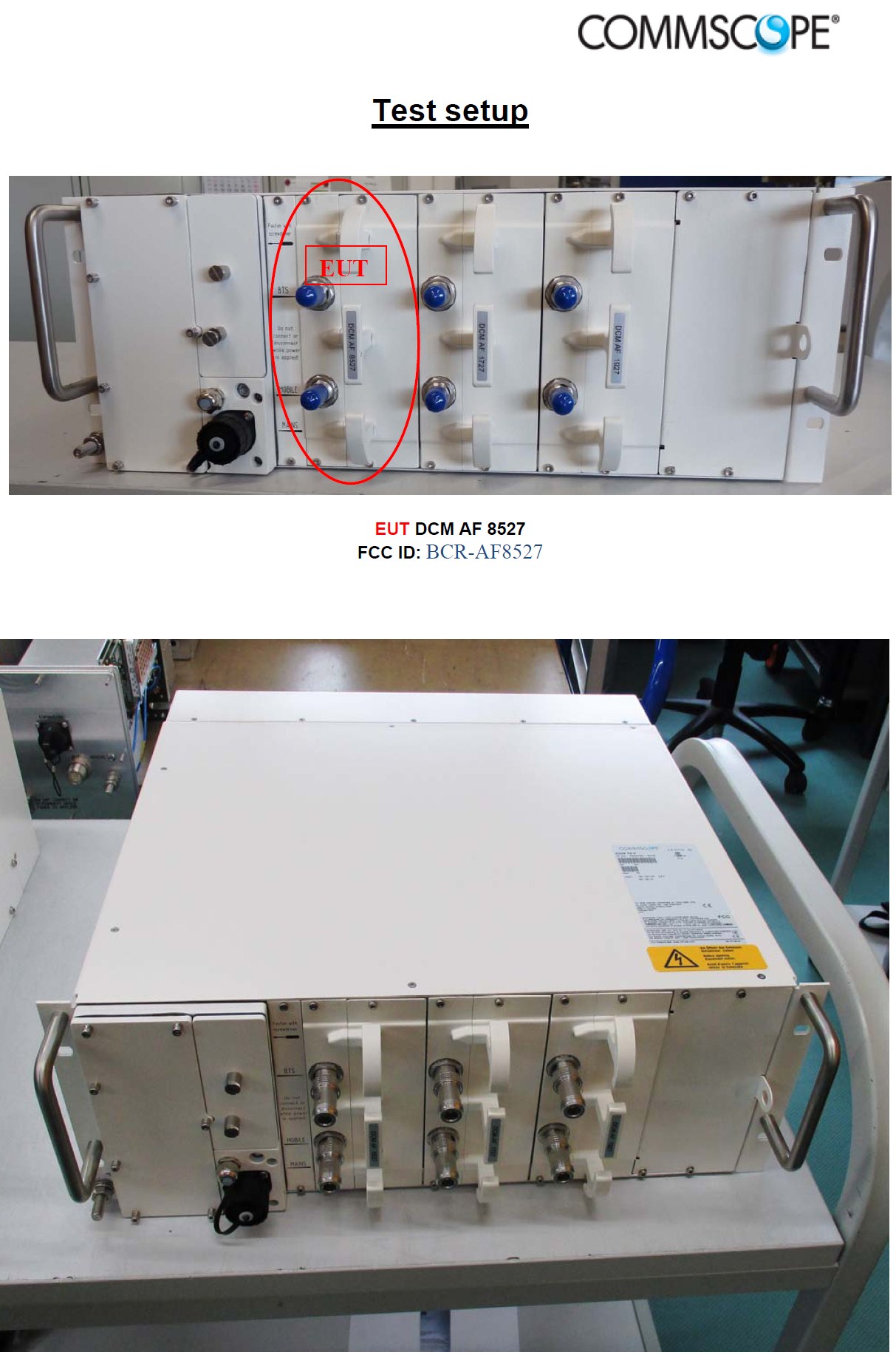 FCC ID BCR-AF8527 Test Setup Photos