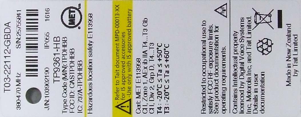 FCC ID CASTPDHBB ID Label Location Info
