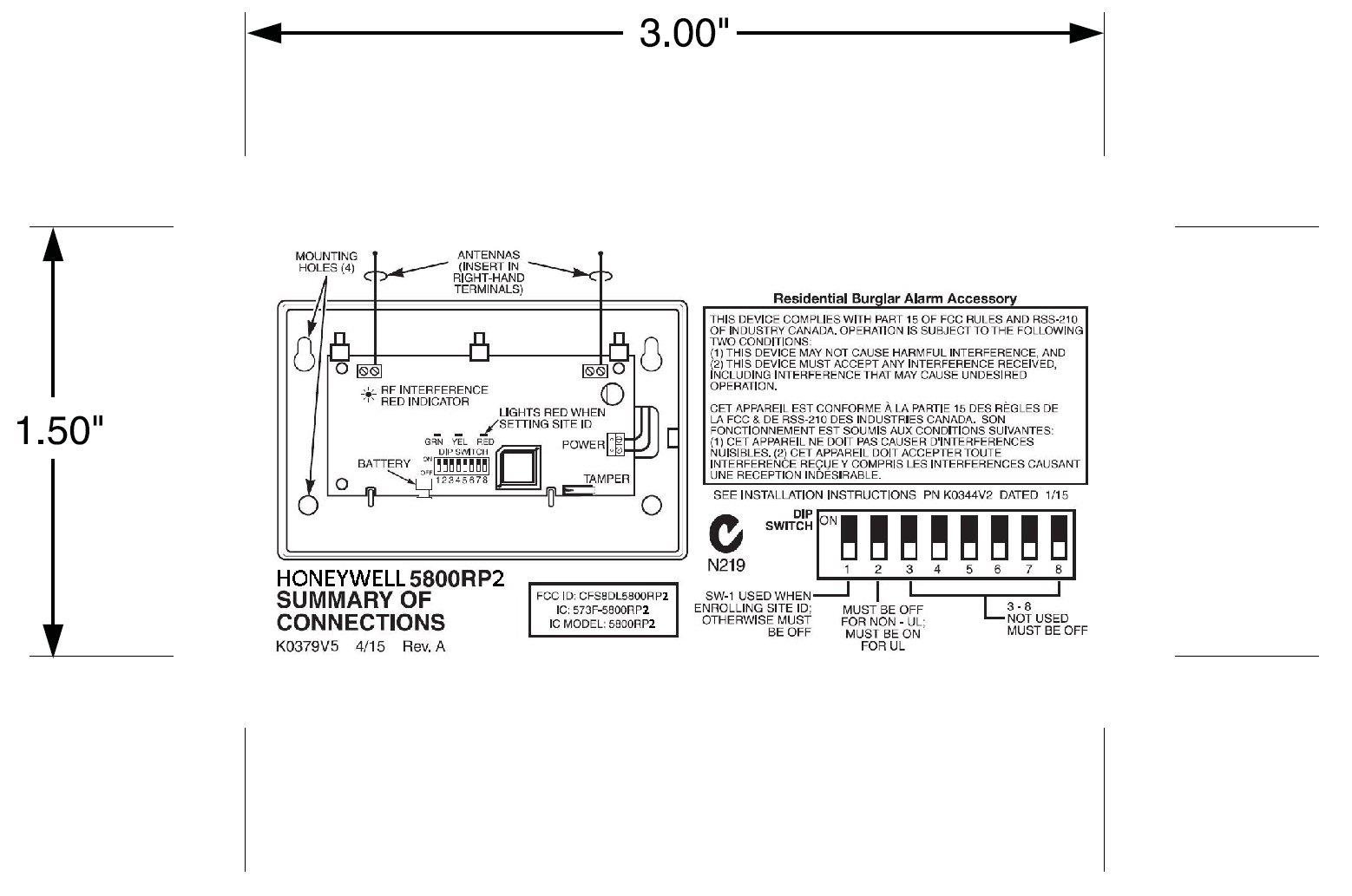 FCC ID CFS8DL5800RP2 ID Label Location Info