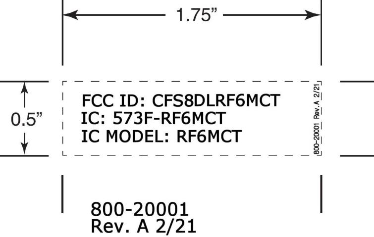FCC ID CFS8DLRF6MCT ID Label Location Info