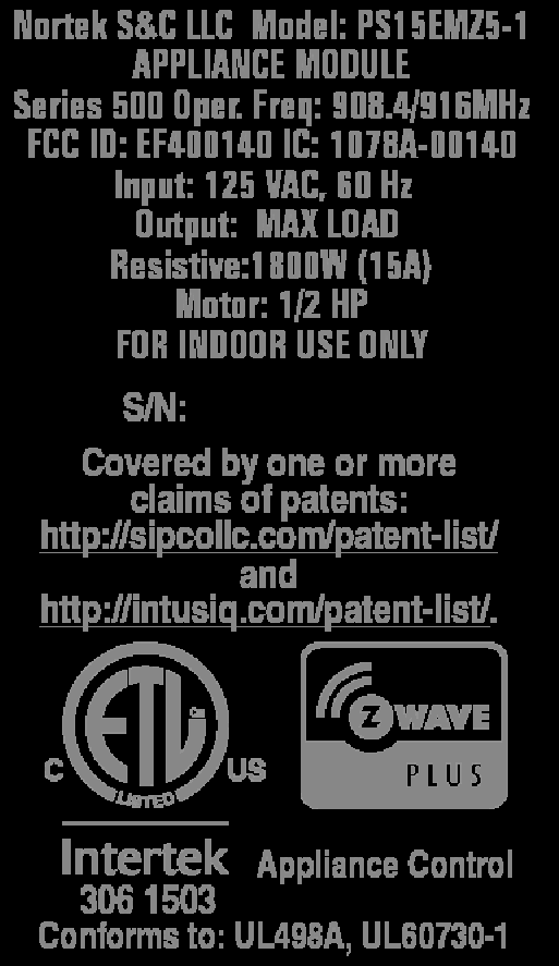 FCC ID EF400140 ID Label Location Info