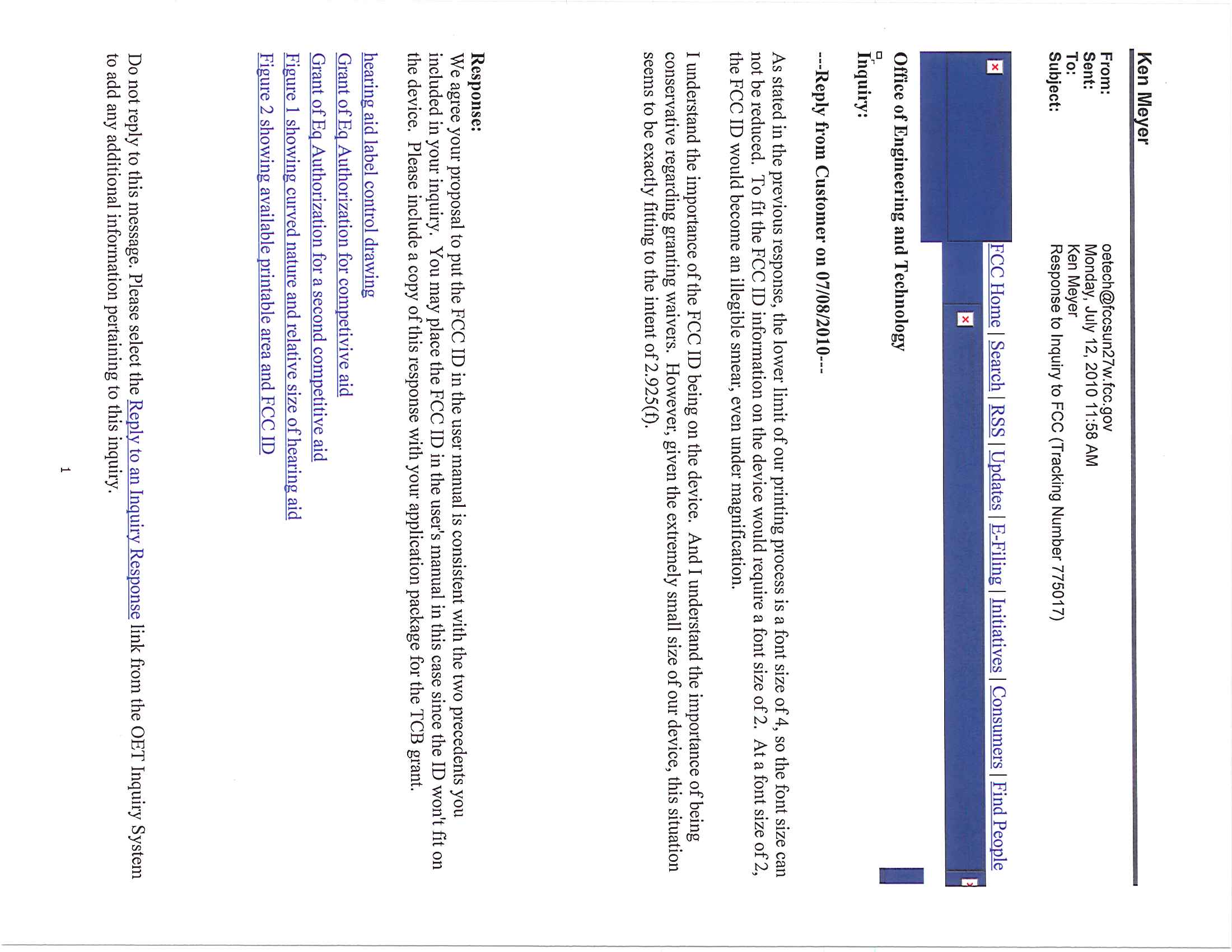 FCC ID EOA-24HALO2R312 ID Label Location Info