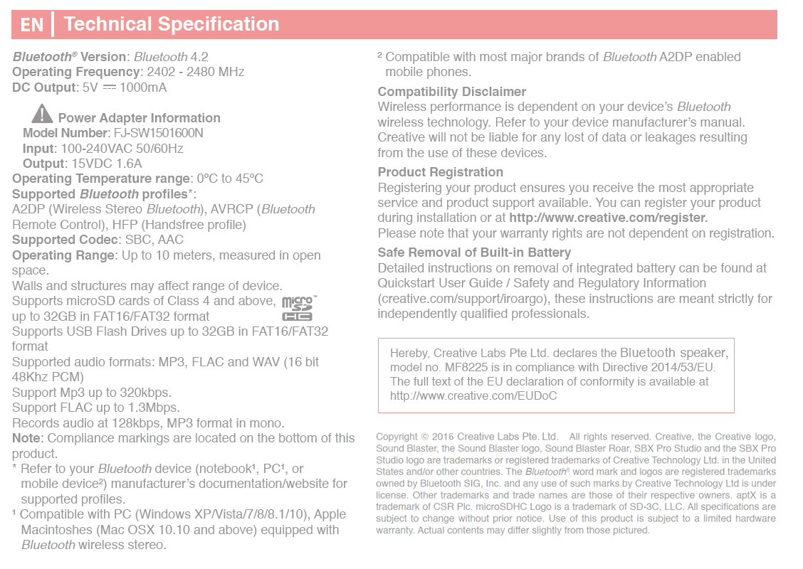 FCC ID IBAMF8225 Users Manual