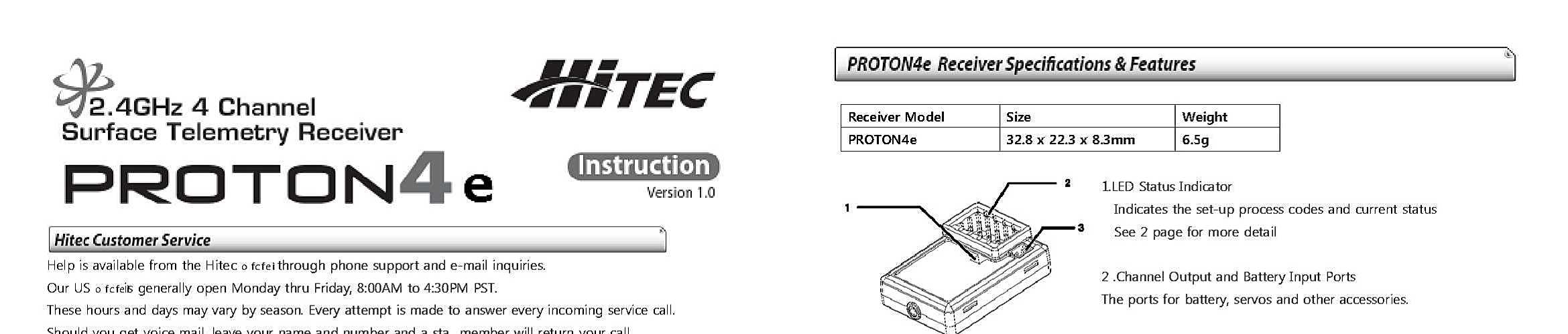 FCC ID IFHPROTON4E Users Manual