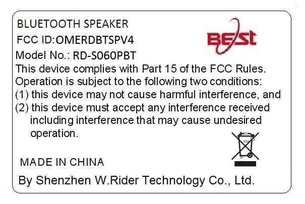 FCC ID OMERDBTSPV4 ID Label Location Info