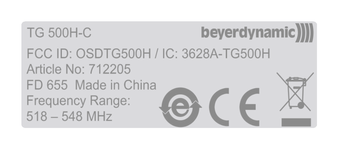 FCC ID OSDTG500H ID Label Location Info