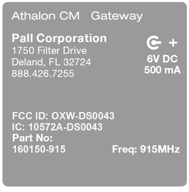 FCC ID OXW-DS0043 ID Label Location Info