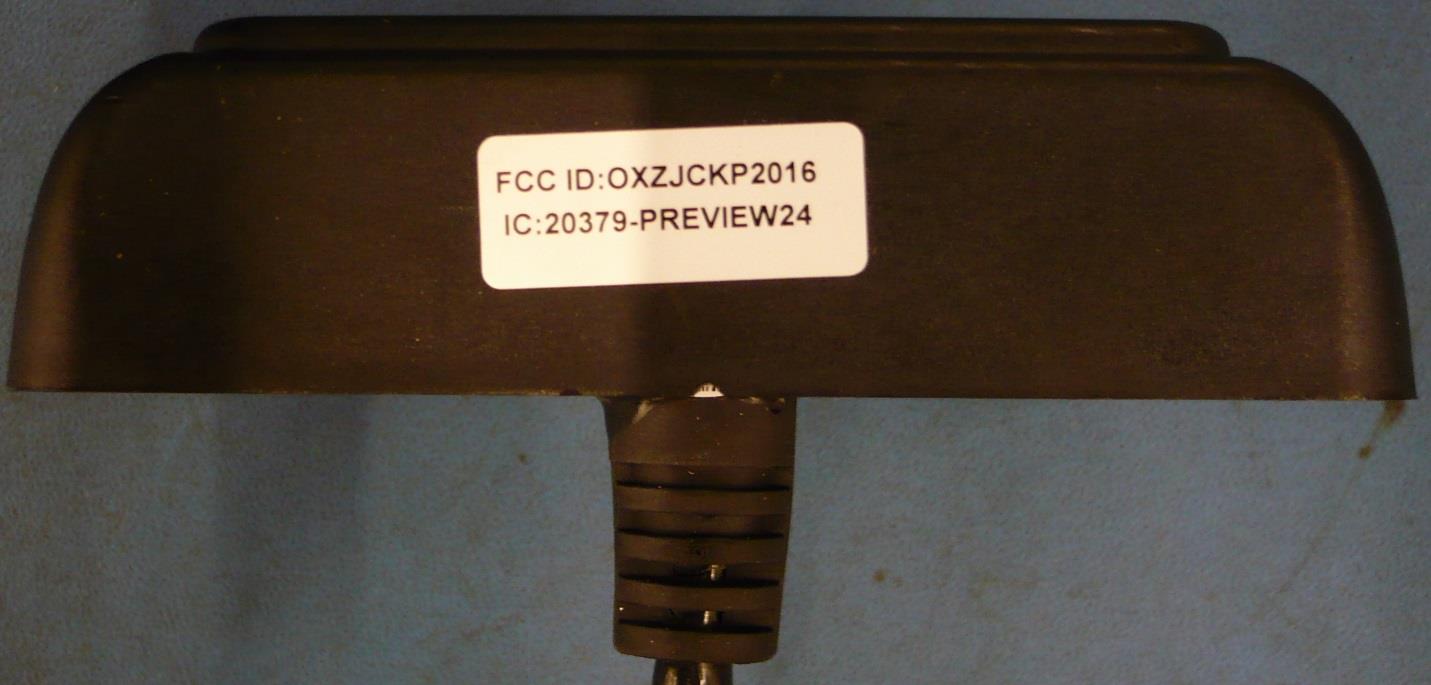 FCC ID OXZJCKP2016 External Photos